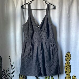 Gray Eyelet Romper